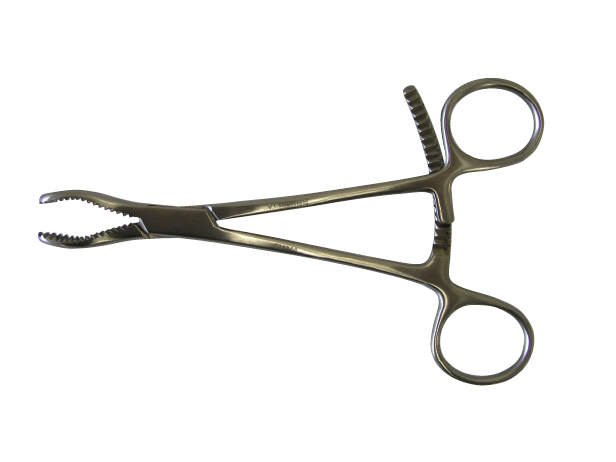 Bone Holding Forceps, Delicate, Straight, 2x2 Teeth, 5.0 Mm Wide, 7 7/8" (20.0 Cm)